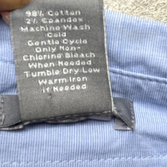 ANN TAYLOR Oxford Tailored 3/4 Sleeve Button Down Cotton Shirt Blouse 10 M Blue - Picture 4 of 6